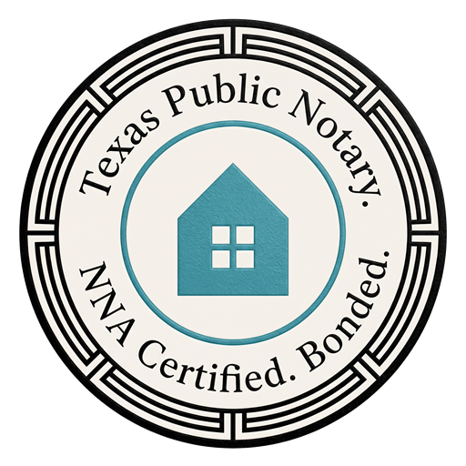 Official notary seal — Texas Public Notary, NNA Certified, Bonded